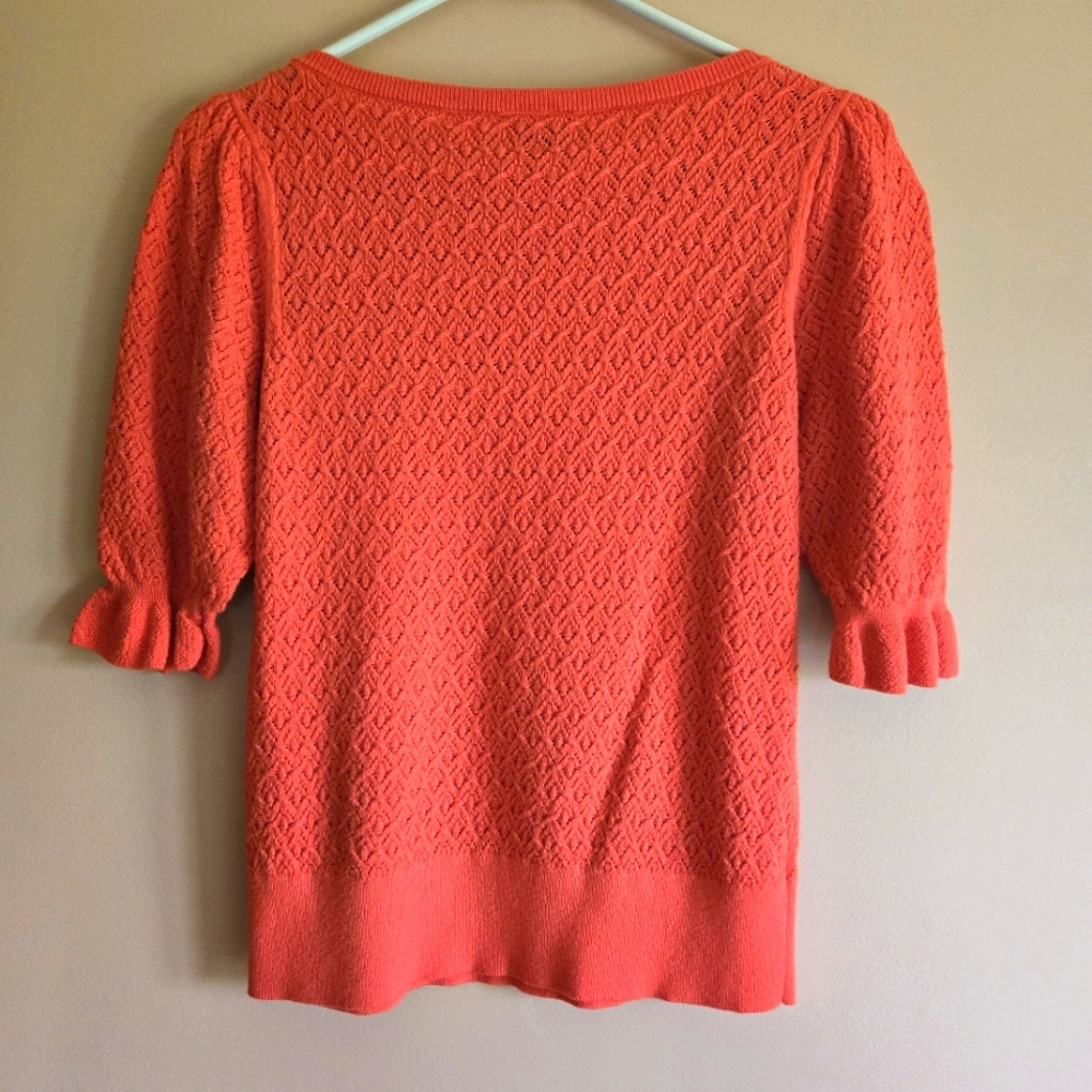 Ann Taylor Knit Ruffle Cuff Sweater, S (PTP=16.25") - Picture 3 of 3